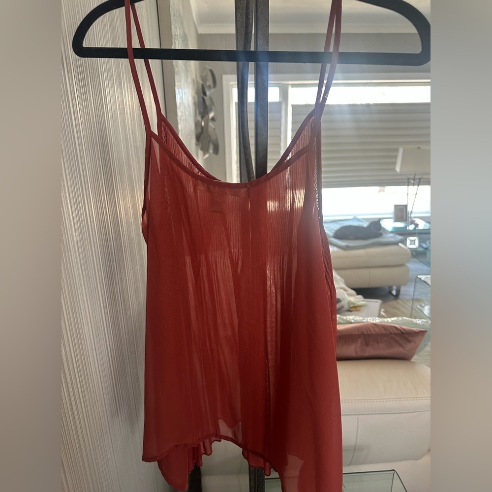 Rust/Red Sheer Spaghetti Strap Top